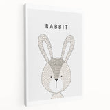 Rabbit Framed Nursery Art - Baby Room Wall Decor for Kids