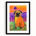 Kids Room Wall Art – Playful Pug Dog Sunset Painting