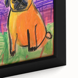 Kids Room Wall Art – Playful Pug Dog Sunset Painting