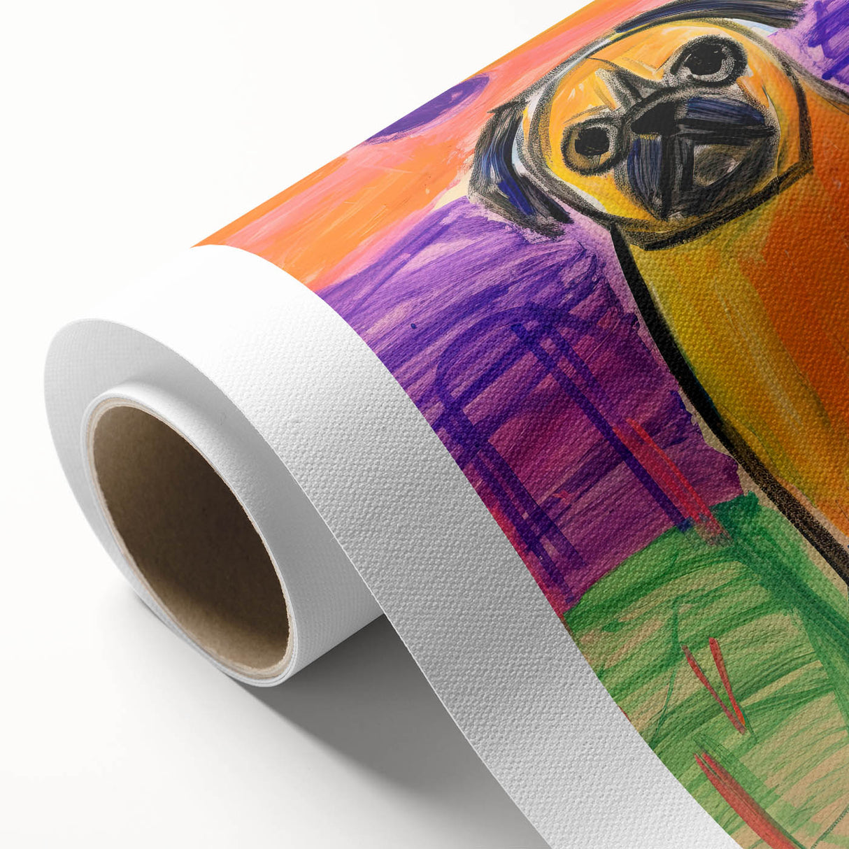 Kids Room Wall Art – Playful Pug Dog Sunset Painting
