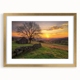 Landscape barn frame with a mat, showcasing a gold finish and elegant design, perfect for enhancing home decor. Ideal for displaying artwork or photographs.