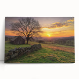 Landscape canvas print showcasing a rustic barn scene with vibrant colors and detailed textures, ideal for home decor or country-themed interior design. The artwork captures the serene beauty of rural life, bringing warmth and charm to any space.