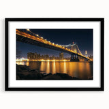 Black landscape bridge frame with a mat, showcasing a modern design in a front view. Ideal for displaying artwork or photographs, enhances any decor.