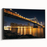 Framed canvas print showcasing a stunning landscape bridge design in black, emphasizing intricate details and textures, perfect for modern decor.