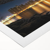 Landscape bridge rolled canvas art showcasing intricate design and vibrant colors, elegantly displayed for home decor. Perfect for enhancing modern interiors.