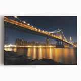 Landscape canvas print of a serene bridge over calm waters, showcasing vibrant colors and intricate details, perfect for enhancing home decor and artistic ambiance.