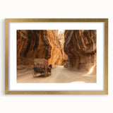 Gold-framed landscape art print showcasing vibrant canyons, featuring a mat for added elegance. Perfect for home decor, enhancing any living space with natural beauty.