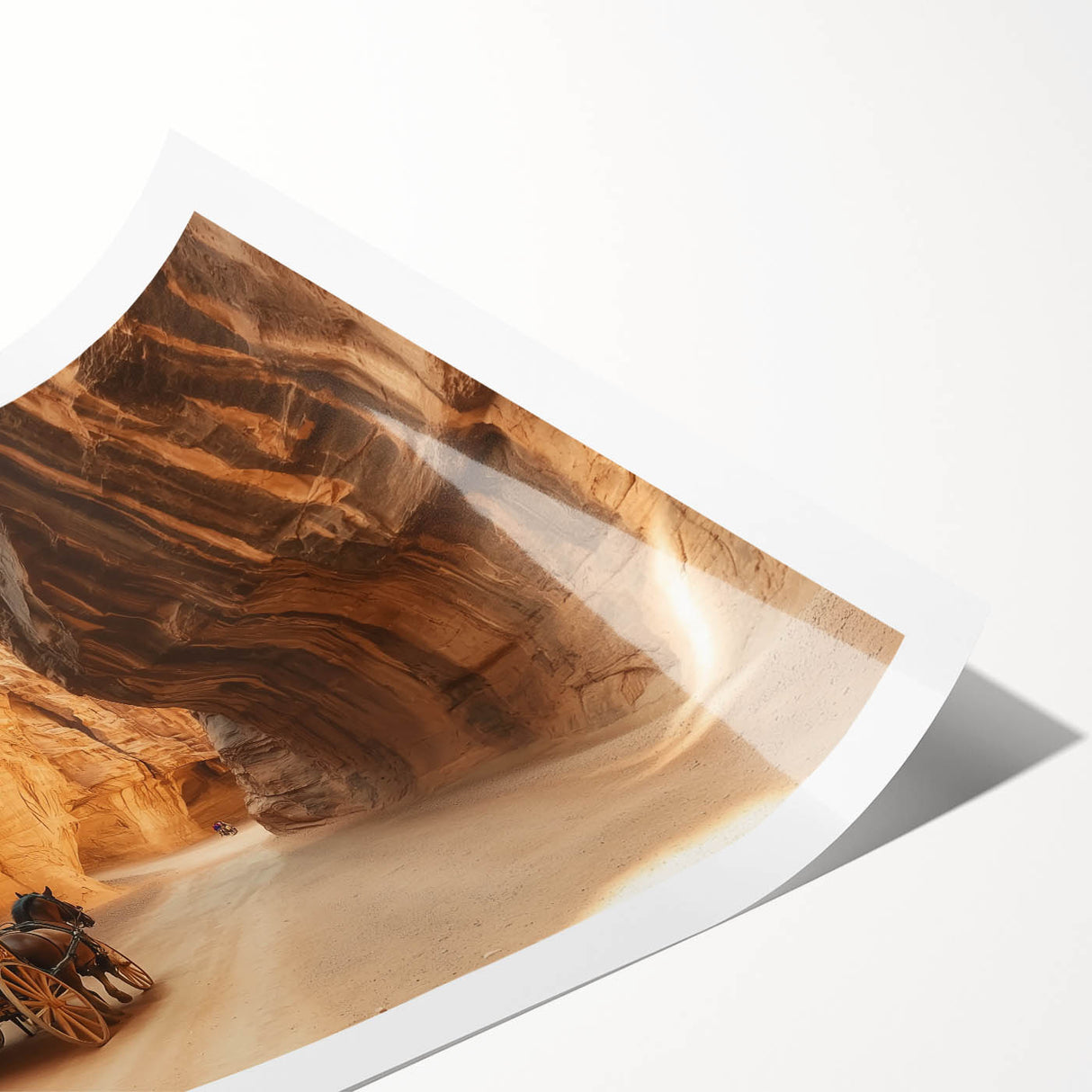 Stunning landscape print showcasing vibrant canyons in rich earth tones, rolled for easy shipping and perfect for home decor, enhancing any living space.