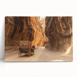 Stretched canvas artwork depicting a stunning landscape of colorful canyons under a blue sky, perfect for enhancing home decor with vibrant nature themes.