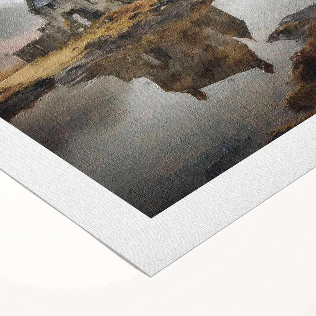 Landscape countryside wall art on rolled canvas, showcasing vibrant green fields and a serene sky, perfect for home decor and nature lovers.