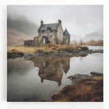 Landscape wall art featuring a serene countryside scene with rolling hills, lush greenery, and a clear blue sky, printed on stretched canvas for vibrant decor.