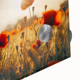 Close-up of vibrant acrylic landscape artwork depicting lush green fields under a blue sky, showcasing intricate details and vivid colors, perfect for home decor.