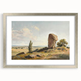 Silver-framed landscape artwork with a mat, showcasing vibrant nature scenes, perfect for home decor. Ideal for adding elegance to any living space or office.
