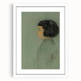 Modern Wall Art Print - Young Woman in Profile by Redon - Elegant Decor
