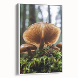 Vintage poster art of colorful florals on a large framed canvas, suitable for living room decor.