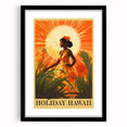 Retro Hawaii Travel Poster – Vintage Tropical Island Art