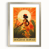 Retro Hawaii Travel Poster – Vintage Tropical Island Art
