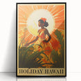 Retro Hawaii Travel Poster – Vintage Tropical Island Art
