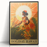 Retro Hawaii Travel Poster – Vintage Tropical Island Art
