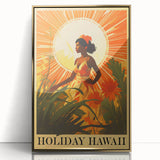 Retro Hawaii Travel Poster – Vintage Tropical Island Art