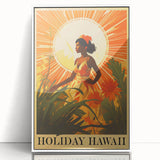Retro Hawaii Travel Poster – Vintage Tropical Island Art