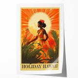Retro Hawaii Travel Poster – Vintage Tropical Island Art