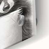 Raccoon Bathroom Wall Art - Modern Black and White Bathroom Decor