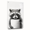 Raccoon Bathroom Wall Art - Modern Black and White Bathroom Decor