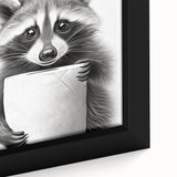 Raccoon Bathroom Wall Art - Modern Black and White Bathroom Decor