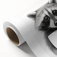 Raccoon Bathroom Wall Art - Modern Black and White Bathroom Decor