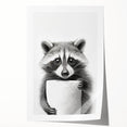 Raccoon Bathroom Wall Art - Modern Black and White Bathroom Decor