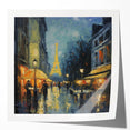 Extra large rolled print of Paris scenery in muted colors, ideal for art wall dining room.