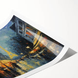 Extra large wall art featuring line art flowers in subtle shades, printed on rolled canvas.