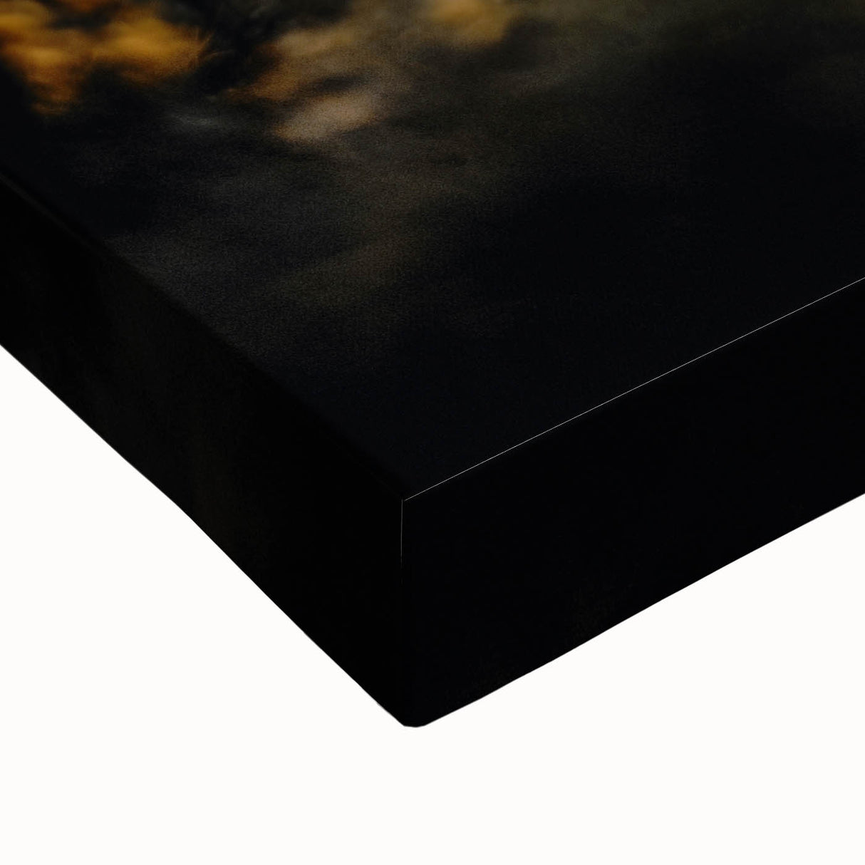 Black and white landscape art painting on stretched canvas depicting a serene fall scene, ideal for bedroom wall art.