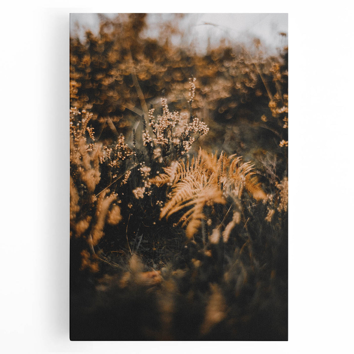 Large black and white stretched canvas featuring a minimalist autumn tree scene, ideal for kitchen wall art.