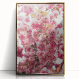 Mid-century modernist spring scene on large acrylic print with gold frame, ideal for nursery wall decor.
