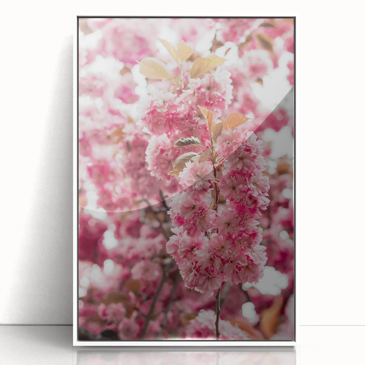 Acrylic print of art deco poster featuring spring-themed design in pastel hues, ideal for nursery wall art.