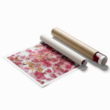Extra large rolled print of vibrant spring floral art, ideal for classy bathroom wall art.