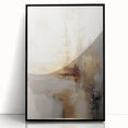 Large abstract wall art depicting a winter scene in muted blue and white tones on a framed acrylic.