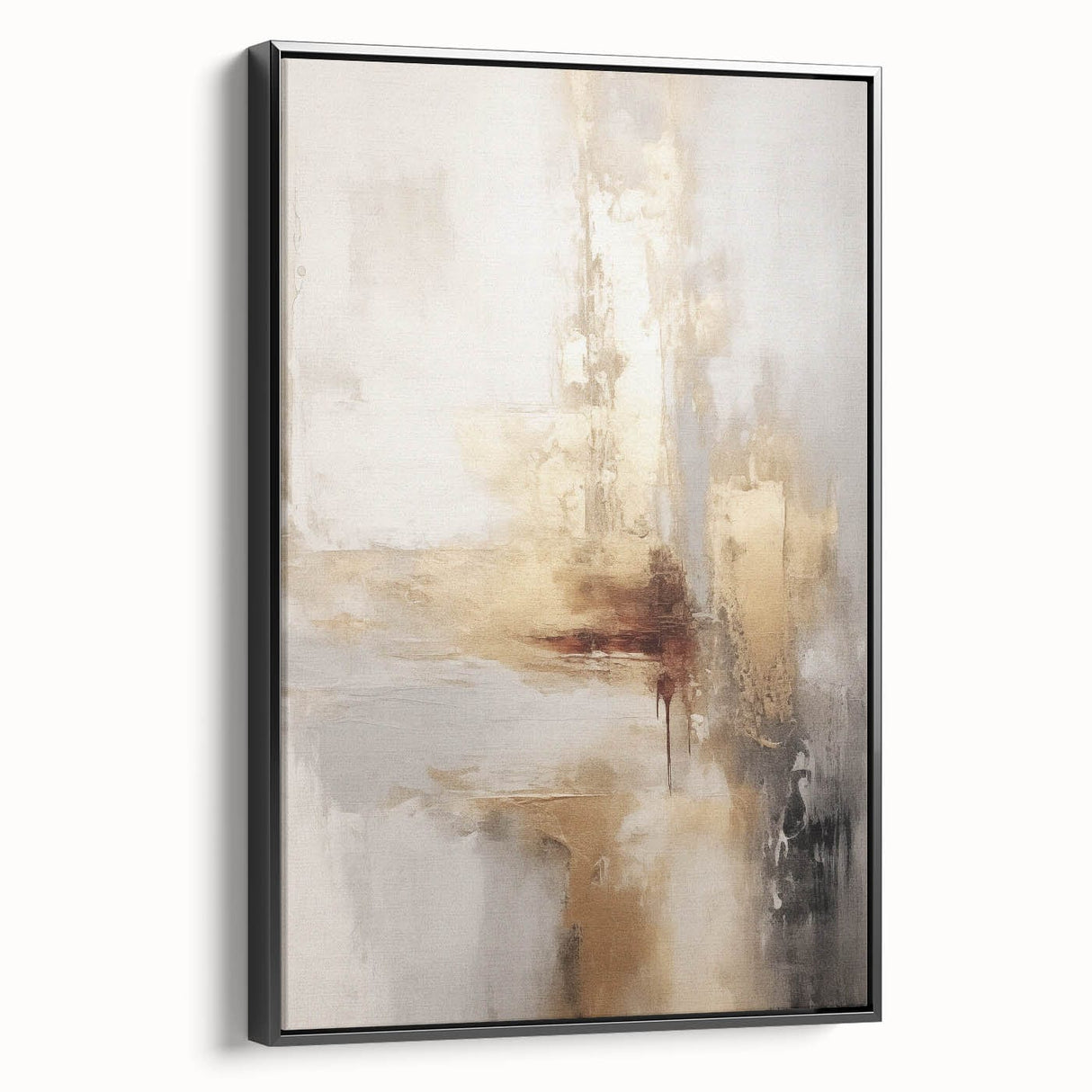 Black and white landscape painting of winter trees on framed canvas, ideal for bedroom wall art.
