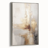 Winter landscape art painting on framed canvas, featuring muted blue and white tones, ideal for living room decor.