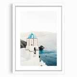 Abstract art print in vibrant orange and yellow hues on a white framed canvas, suitable for bedroom or dining room decor.