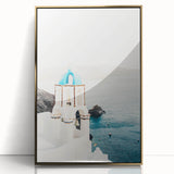 Large art print of a mid-century modernist design in gold and white tones on acrylic, ideal for modern art wall decor.