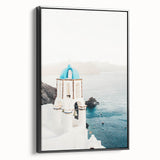 Black and white vintage poster art on framed canvas depicting a serene landscape, ideal for bedroom wall decor.