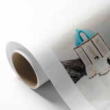 Art deco poster featuring a pastel color palette on rolled canvas, ideal for nursery wall art.