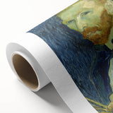 Art deco style poster of a Van Gogh painting on rolled canvas, featuring pastel color tones, ideal for nursery wall art.