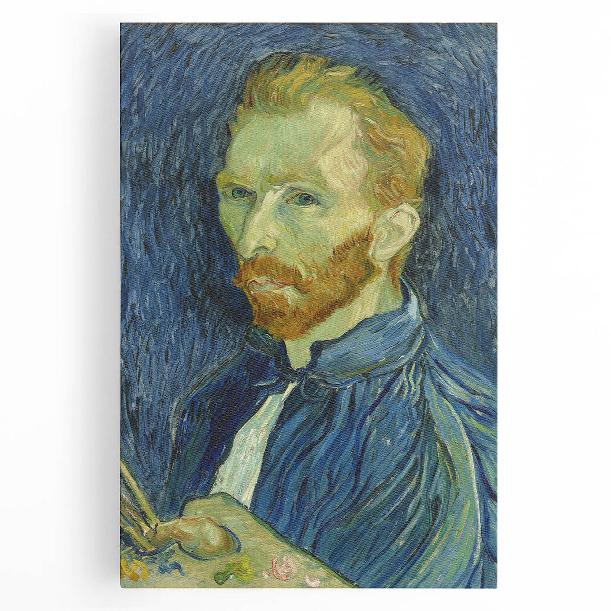 Black and white print of Van Gogh's 'Starry Night' on large stretched canvas, ideal for kitchen wall art.