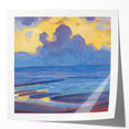 Modern Wall Art - Serene Seascape in Vibrant Blues and Yellows