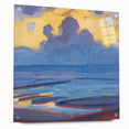 Modern Wall Art - Serene Seascape in Vibrant Blues and Yellows