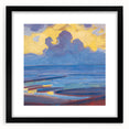Modern Wall Art - Serene Seascape in Vibrant Blues and Yellows